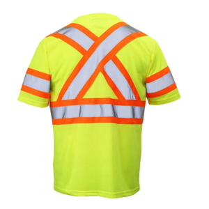 เสื้อยืดแขนสั้นผู้ชาย โพลีเอสเตอร์ 100% เสื้อทำงานแบบสะท้อนแสง เทปสะท้อนแสง ปลอดภัยสำหรับงานจราจร น้ำหนักเบา เสื้อยืดสำหรับงานรักษาความปลอดภัย - Product Image 6