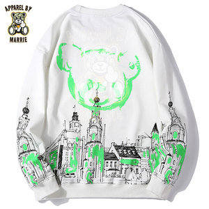 Sudadera Extra Grande de Felpa de Algodón Grueso Personalizada para Hombre, con Logotipo Impreso Personalizado, Corte Holgado, Etiqueta Privada OEM, Cuello Redondo - Product Image 2