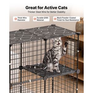 Grande Gabbia per Gatti a 4 Livelli, Recinto DIY Smontabile in Metallo, Box Interno con Spazio per Lettiera - Product Image 4