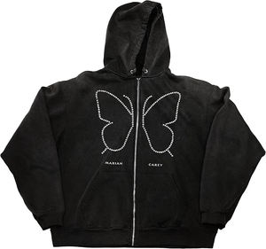 Sudadera con Capucha Ajustada con Pedrería para Hombre, Mezcla de Algodón y Poliéster, Sudadera con Capucha con Diseño de Cristales que Seguen el Contorno - Product Image 1