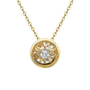 AMBER JEWELS Oro Amarillo de 14K, Oro Sólido, Corte Brillante, Claridad VVS2, Diamante Cultivado en Laboratorio, Certificado IGI, Clásico, Unisex, Uso Diario - Product Image 1