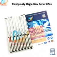 Nouvel ensemble de scies magiques 8 pièces certifié ISO en acier inoxydable allemand massif, kit de micro-scie nasale réutilisable et stérilisable pour ORL médical