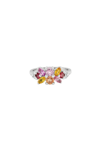 แหวนพลอยไพลินและเพชรหลายเม็ดในตัวเรือนเงินแท้ 92.5 รุ่น KLSR-11830 - Product Image 4