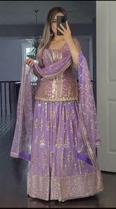 ชุดเดรส Anarkali ผ้าคอตตอนจอร์เจตต์ปักลายประดับเลื่อม งานปักมือ ดีไซน์หรูหรา สำหรับงานปาร์ตี้/งานแต่งงาน เสื้อผ้าชาติพันธุ์ มีสินค้าพร้อมส่ง ขายส่ง รหัสสินค้า 60287 - Product Image 1