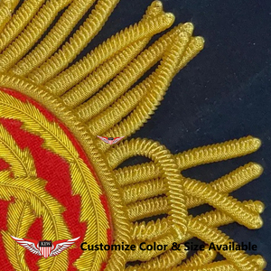 Épaulettes en tissu rouge et franges en fil d'or, brodées à la main, écologiques, style Napoléon, personnalisables, vintage français, pour défilés et cérémonies - Product Image 4