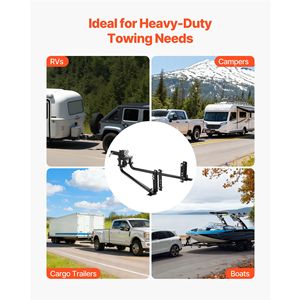 Kit di Distribuzione del Peso per Gancio di Traino con Controllo Oscillazione, Capacità Massima 8000 Libbre, Include Supporti per Gancio - Product Image 1