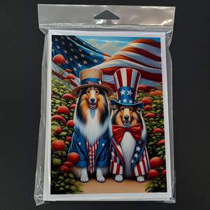 All American Sheltie Whimsical A7 Cartes de vœux Pack de 8 cartes vierges avec enveloppes Taille 5x7 - Product Image 3