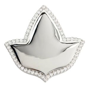 Broche en forme de feuille de lierre en cristal argenté avec bordure en strass, élégant accessoire de bijouterie pour femmes, mariage, fête - Product Image 1