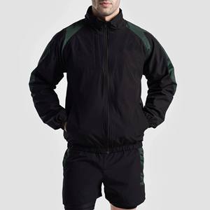 Men's Black Green Color Blocking Windproof <b>Racer</b> <b>Jacket</b> With Zipper Closure Stand Collar Sporty Style Autumn Wear - Product Image 1