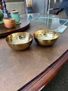 Round Hammered <b>Metal</b> Bowl Gold Finish Key and <b>Wallet</b> Holder Money Bowl - Product Image 6