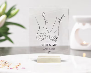 แผ่นอะคริลิคศิลปะพื้นบ้านของคู่รักแผ่นไม้ส่วนตัวตกแต่งวันครบรอบของขวัญวันวาเลนไทน์ที่มีความหมาย - Product Image 5