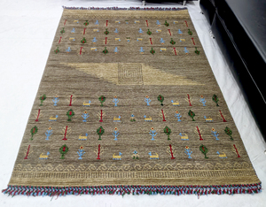 Alfombra Bohemia Rectangular de la Colección Ocean Art, con Patrón de Medallón, Tejida a Mano, de Lana/Algodón, Ecológica, Antideslizante, para Sala de Estar - Product Image 3
