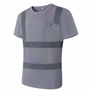 High Hi Vis ANSI Class 1 Reflective Tape Workwear Safety T-<b>Shirt</b> for <b>Men</b> Front Oversized Fit Quick Dry Breathable Industrial - Product Image 6