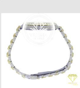 Reloj de Diamantes Moissanite Premium con Piedras Engastadas a Mano y Acabado Sofisticado en Oro Blanco y Oro Amarillo - Product Image 1