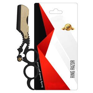 Gran oferta, de borde recto para dedos maquinilla de afeitar, herramienta de modelado de acero inoxidable, maquinilla de afeitar de peluquero de doble anillo para hombres con logotipo personalizado - Product Image 4