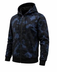 <b>Men's</b> Hooded <b>Zip</b>-<b>Up</b> Sweatshirt Solid Color Cotton <b>Fleece</b> Oversized Fit Autumn Winter Quick Dry Low MOQ <b>Men</b> Hoodie - Product Image 4