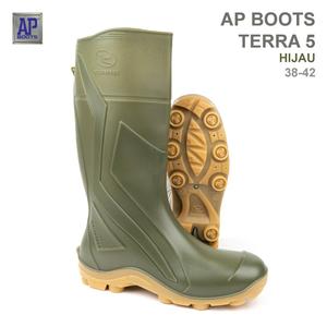 รองเท้าบูทกันน้ำ Ap Boots TERRA 5 HIJAU สำหรับงานหนัก ผลิตจาก PVC พร้อมซับในผ้ากันความร้อน ใช้แล้วทิ้งได้ - Product Image 1