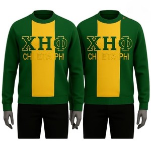 Sudadera de Cuello Redondo a Cuadros Verdes para Hombre Chi Eta Phi, Corte Regular, Logotipo Estampado por Sublimación, Ropa Casual de Otoño - Product Image 3
