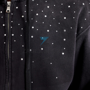 Sweat à capuche pour homme avec design en strass, sweat à capuche en strass de haute qualité pour homme, production sur mesure - Product Image 2