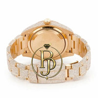 Montre de luxe en acier inoxydable pour homme, sertie de moissanite VVS, style hip-hop, idéale pour un cadeau