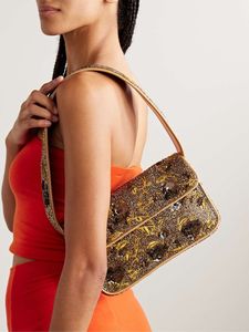 Sac à bandoulière floral de créateur fait main, broderie sophistiquée, perles, sac de mode, sac à main orné de fleurs artisanales pour femme - Product Image 4