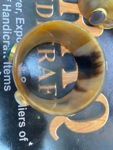 Brazaletes de Cuerno Redondos, Cuerno de Búfalo Natural Pulido, Artículo de Colección Artístico - Product Image 5