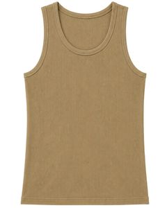 Manufacturer Custom <b>Khaki</b> Ribbed Cotton Men Tank <b>Top</b> Sleeveless Gym Fitness Vest Summer Casual Slim Fit Custom Logo Activewear - Product Image 3