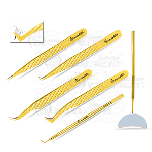 Professional Stainless Steel Lash Extension Tweezers Diamond <b>Grip</b> and Available All Mirror Handle Custom Logo - Product Image 3