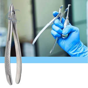 Pinzas de Extracción Dental Plateadas con Empuñadura Manual Moleteada, Instrumento Quirúrgico Clase I, Certificado CE, Embalaje Personalizado - Product Image 3