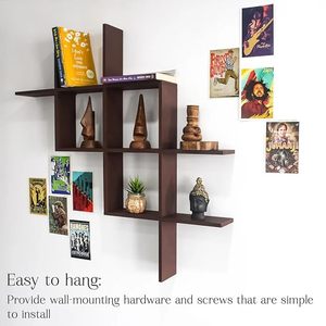 Wooden Floating Storage <b>Shelves</b> Living Rooms Offices Wood Wall Mounted <b>Shelf</b> <b>Organizer</b> - Product Image 2