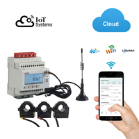 Acrel ADW300W IoT Analizador de potencia de riel DIN Medidor de energía trifásico con 3 núcleos divididos CTs WiFi MQTT Management