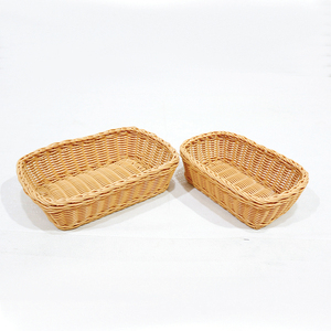 New Design Eco-Friendly <b>Plastic</b> Wicker Durable Washable Oval Multifunction Storage <b>Basket</b> Fruit Bread Serving Tray - Product Image 4