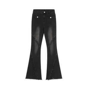 Jeans amples courts pour femmes en gros, pantalons en denim personnalisés, pantalons en denim pour femmes pour boutiques, approvisionnement en gros - Product Image 1