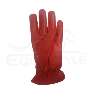 Gants en cuir pour femmes, en peau de mouton véritable rouge, avec poignets à nœud papillon, logo en relief, gants élégants pour femmes, mode hiver - Product Image 3