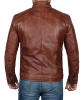 Veste de motard en cuir d'agneau véritable brun chocolat pour homme, entièrement personnalisée, imperméable, coupe-vent, haute qualité