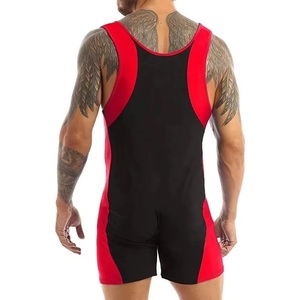 Wholesale Men Black <b>wrestling</b> singlet Red side panel singlet Sleeveless athletic Stretch fabric <b>wrestling</b> gear Bodysuit <b>Costumes</b> - Product Image 4