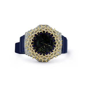 Trendy Half Throne Elegant Iced Out Diamond <b>Watches</b> Rubber Band Timeless Pieces Art-round <b>Case</b> for Party - Product Image 1
