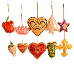 Estrella Bordada con Cuentas y Borlas Colgantes |   Adorno Decorativo Festivo Hecho a Mano |   Exportación a granel - Product Image 1