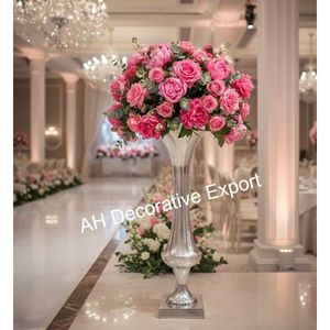 Handcrafted Modern Matt Gold Metal Flower <b>Vase</b> for Home and Event Decor - Product Image 1