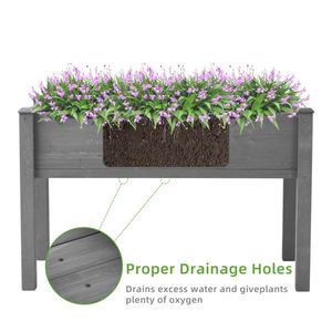 Raised Garden Bed with Wooden Legs Elevated Outdoor Planter Box for Plants Flower Pots & Planters - Product Image 3