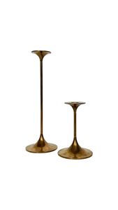 Golden <b>Brass</b> <b>Candlestick</b> Holder Set of 2 Taper Candle Holders for Home Decoration Durable Metal Stand - Product Image 3