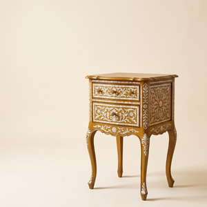 Muebles de Dormitorio Modernos de Lujo, Mesa de Noche con Dos Cajones - Product Image 1
