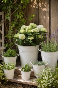 Maceta de Metal Galvanizado Blanca, Contenedor Rústico para Jardín, Perfecto para Flores, Hierbas y Suculentas, Venta al Por Mayor desde India - Product Image 5