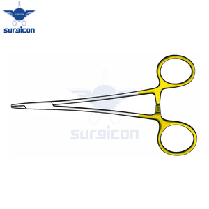 Porte-aiguille chirurgical à motif spécial de 11 cm / 4-1/2 pouces avec inserts en carbure de tungstène TC GOLD pour une pose précise des aiguilles - Product Image 3