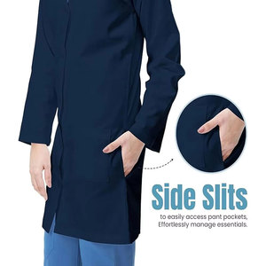 Blouse de laboratoire personnalisée pour médecin, manches longues, en polyester et élasthanne tissé, blouse médicale de haute qualité pour hôpital - Product Image 3