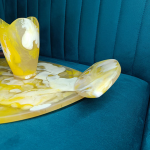 Premium Handmade Resin Tray with Two Resin Glasses Angel Style Elegant Home Decor Serving Set for Kitchen Dining Gifting Use - Product Image 6