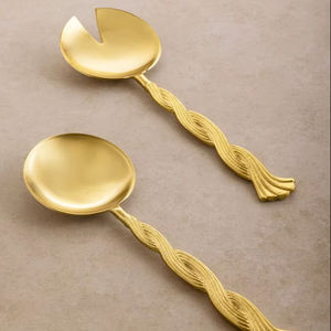 Ensemble de cuillères à salade au design luxueux, manche design, acier inoxydable, nouveau design, passe au lave-vaisselle, cuillère de service pour la cuisine - Product Image 1