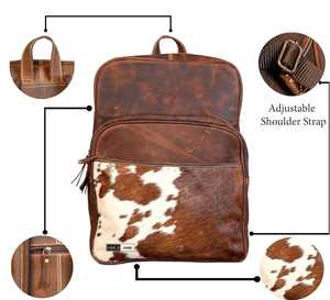 Sac à dos en cuir de vachette pleine fleur fait main pour voyage, école, ordinateur portable, avec logo personnalisé, fournisseur en gros, commandes en gros LHBP-0015 - Product Image 3