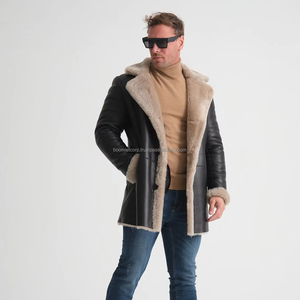 Veste bomber en toile de style motard pour homme, en cuir de vache, imperméable, avec logo personnalisé, de haute qualité, pour l'hiver - Product Image 1