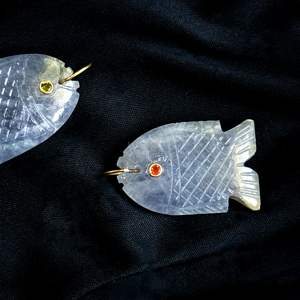 Pendentif Poisson Iolite AAA Sculpté à la Main, Breloque Poisson en Pierre Précieuse, Argent 925, Collier en Cristal de Guérison Fait Main, Fabrication de Bijoux en Gros - Product Image 6